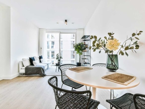 Renovated apartment with fireplace